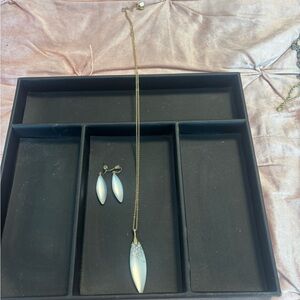 Alexis Bittar Gold and White Necklace Set